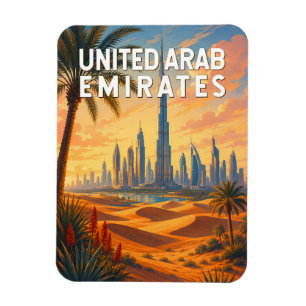 Magnet Flexible Émirats arabes unis Illustration Voyage Art