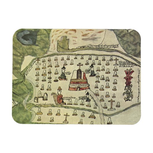 Magnet Flexible Empire aztèque de Montezuma, carte du monde antiqu (Horizontal)