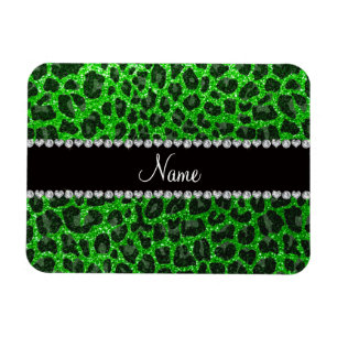 Magnet Flexible Empreinte de léopard d'parties scintillant verte d