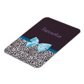 Magnet Flexible Empreinte de léopard tendance et ruban bleu avec n (Côté Gauche)