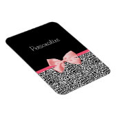 Magnet Flexible Empreinte de léopard tendance et ruban rose avec n (Côté Droit)