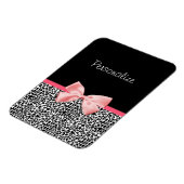 Magnet Flexible Empreinte de léopard tendance et ruban rose avec n (Côté Gauche)