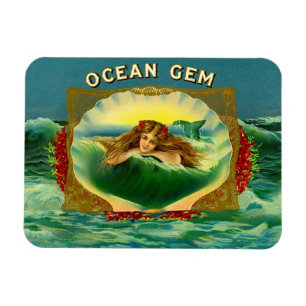 Magnet Flexible Empreinte étiquette cigare de sirène Ocean Gem