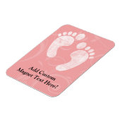 Magnet Flexible Empreintes de bébé rose/blanc (Côté Gauche)