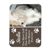 Magnet Flexible Empreintes de pattes dans notre coeur, perte de an (Vertical)