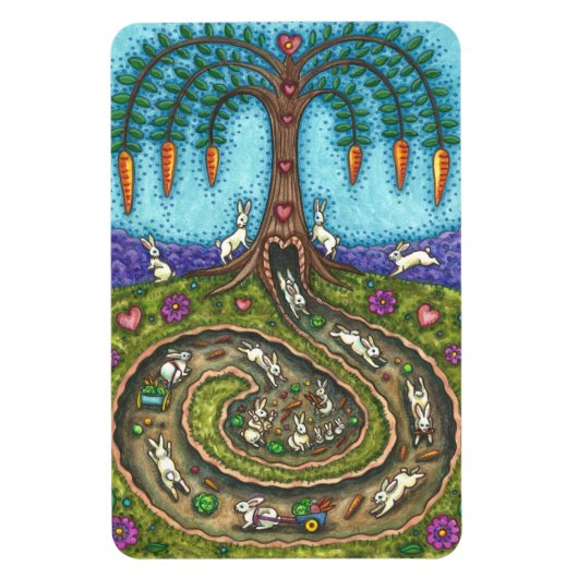 MAGNET FLEXIBLE EN BAS DU TROU DE RABBIT, CARROT WILLOE TREE FOLK  (Vertical)