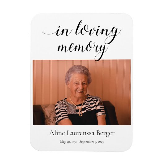 Magnet Flexible En Mémoire Amoureuse Avec Faire-part De Passage Ph (Vertical)