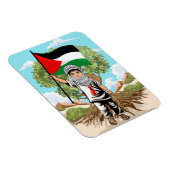 Magnet Flexible Enfant avec Keffiyeh Palestine Drapeau et olivier (Côté Droit)