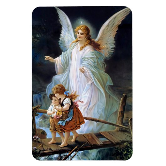 Magnet Flexible Enfants Ange gardien avec ailes blanches (Vertical)
