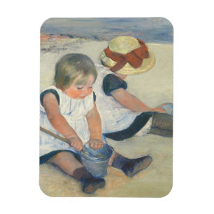 Magnet Flexible Enfants jouant sur la plage, 1884