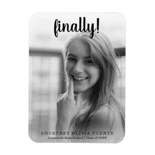 Magnet Flexible Enfin Faire-part de graduation photo moderne