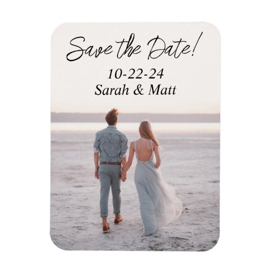 Magnet Flexible Enregistrer la date aimant Beachy photo personnali (Vertical)
