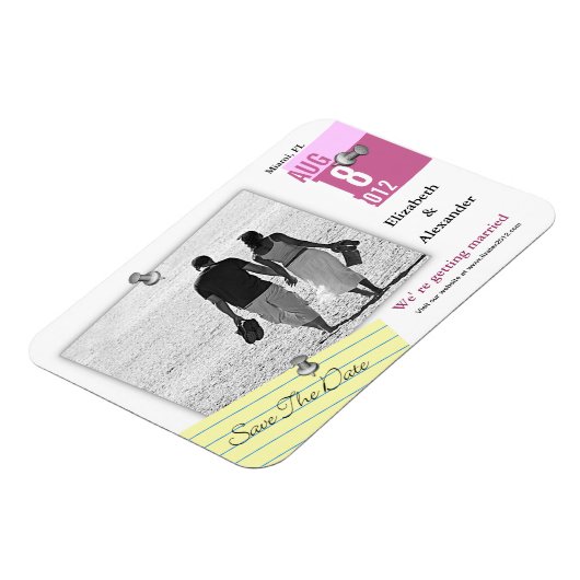 Magnet Flexible Enregistrer la date Ajouter la photo Aimant Note P (Côté Gauche)