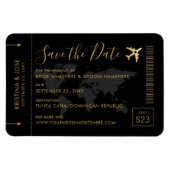 Magnet Flexible Enregistrer la date Black and Gold Destination Wed (Horizontal)
