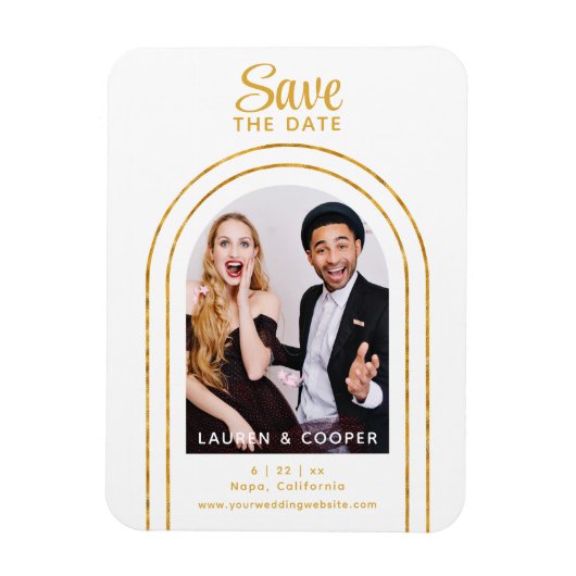 Magnet Flexible Enregistrer La Date Black Gold Style Mariage moder (Vertical)