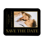 Magnet Flexible Enregistrer La Date Black Gold Style Mariage moder (Horizontal)