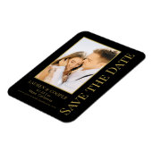 Magnet Flexible Enregistrer La Date Black Gold Style Mariage moder (Côté Gauche)
