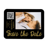 Magnet Flexible Enregistrer La Date Black Gold Style Mariage moder (Horizontal)