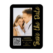 Magnet Flexible Enregistrer La Date Black Gold Style Mariage moder (Vertical)