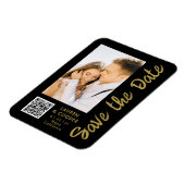 Magnet Flexible Enregistrer La Date Black Gold Style Mariage moder (Côté Gauche)