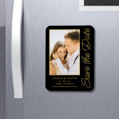 Magnet Flexible Enregistrer La Date Black Gold Style Mariage moder