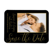 Magnet Flexible Enregistrer La Date Black Gold Style Mariage moder (Horizontal)