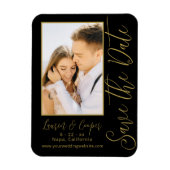 Magnet Flexible Enregistrer La Date Black Gold Style Mariage moder (Vertical)