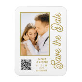Magnet Flexible Enregistrer La Date Black Gold Style Mariage moder (Vertical)