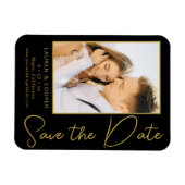 Magnet Flexible Enregistrer La Date Black Gold Style Mariage moder (Horizontal)