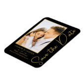 Magnet Flexible Enregistrer La Date Black Gold Style Mariage moder (Côté Gauche)