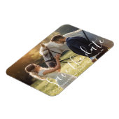 Magnet Flexible enregistrer la date blanc écriture mariage photo (Côté Gauche)