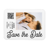 Magnet Flexible Enregistrer La Date Blanc Noir Style Mariage moder (Horizontal)