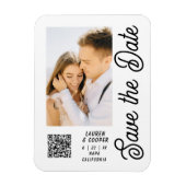 Magnet Flexible Enregistrer La Date Blanc Noir Style Mariage moder (Vertical)