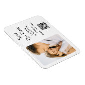 Magnet Flexible Enregistrer La Date Blanc Noir Style Mariage moder (Côté Droit)