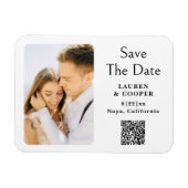 Magnet Flexible Enregistrer La Date Blanc Noir Style Mariage moder (Horizontal)