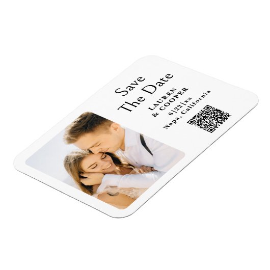 Magnet Flexible Enregistrer La Date Blanc Noir Style Mariage moder (Côté Gauche)