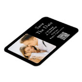 Magnet Flexible Enregistrer La Date Blanc Noir Style Mariage moder (Côté Gauche)
