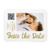 Magnet Flexible Enregistrer La Date Blanc Or Style Design Design M (Horizontal)