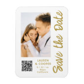 Magnet Flexible Enregistrer La Date Blanc Or Style Design Design M (Vertical)