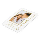 Magnet Flexible Enregistrer La Date Blanc Or Style Mariage Moderne (Côté Gauche)