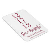 Magnet Flexible Enregistrer la date Bourgogne Marsala Script moder (Côté Droit)