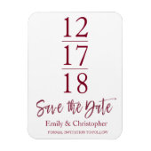 Magnet Flexible Enregistrer la date Bourgogne Marsala Script moder (Vertical)