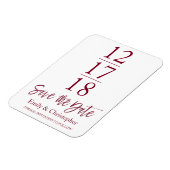 Magnet Flexible Enregistrer la date Bourgogne Marsala Script moder (Côté Gauche)