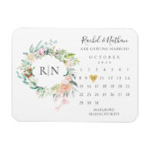 Magnet Flexible Enregistrer la date Calendrier Gold Heart Floral M (Horizontal)