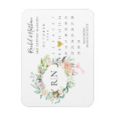 Magnet Flexible Enregistrer la date Calendrier Gold Heart Floral M (Vertical)