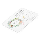 Magnet Flexible Enregistrer la date Calendrier Gold Heart Floral M (Côté Gauche)