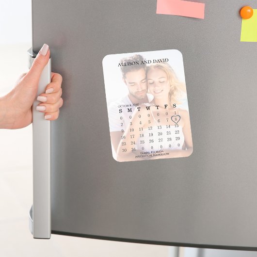 Magnet Flexible Enregistrer la date Calendrier Mariage 6 lignes Du