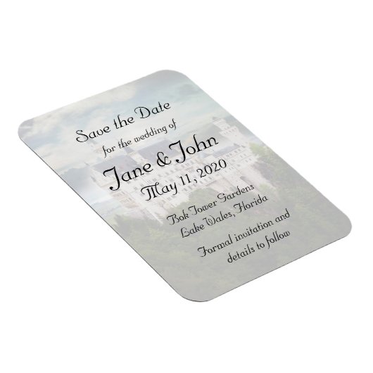 Magnet Flexible Enregistrer la date, Château Mariage à thème (Côté Droit)