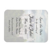 Magnet Flexible Enregistrer la date, Château Mariage à thème (Horizontal)