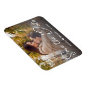 Magnet Flexible enregistrer la date chic blanc écriture photo coup (Côté Droit)